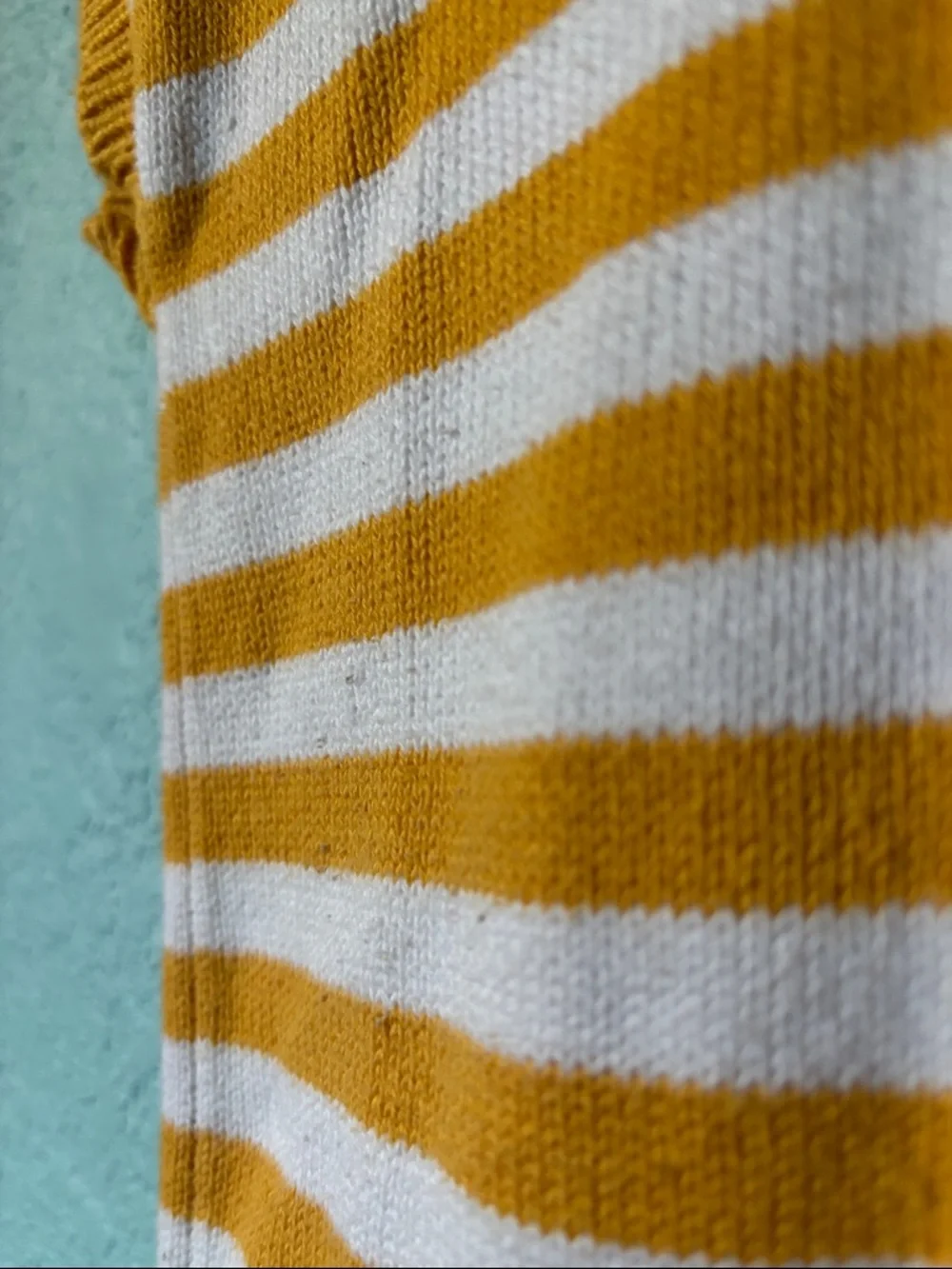 Hanna Andersson Girls Mustard Yellow, Green & White Knitted Sweater Vest, size 8 - Picture 4 of 4